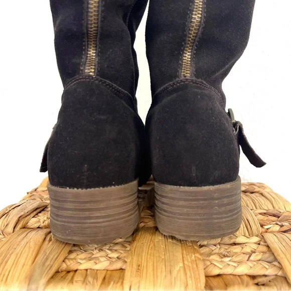 Spring Step Women’s Genuine Leather Dark Brown Suede Tall Boot Vegan Fur Sz. 38 - Picture 8 of 14